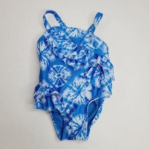 Toddler Girls Tie-Dye Wrap Ruffle One Piece Swimsuit 12M